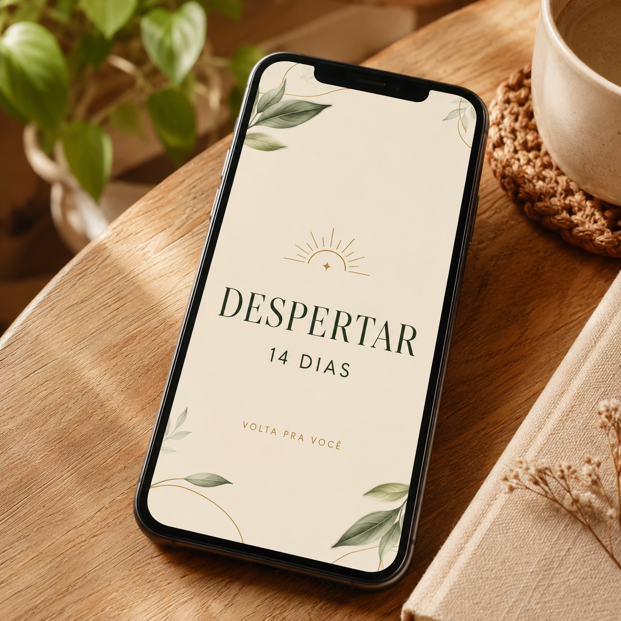 Telemóvel mostrando a capa do Despertar 14 Dias — Volta Pra Você.